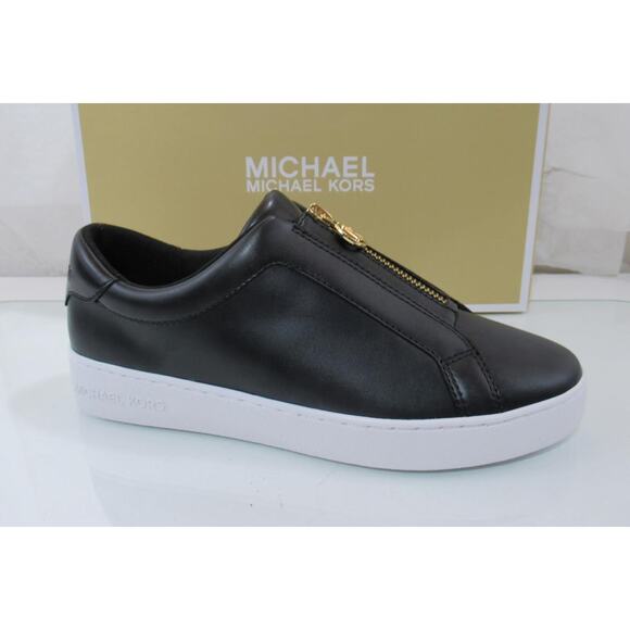 Michael Kors Keaton Zip Slip On Sneakers MK Logo Black Size 7 - Picture 1 of 8